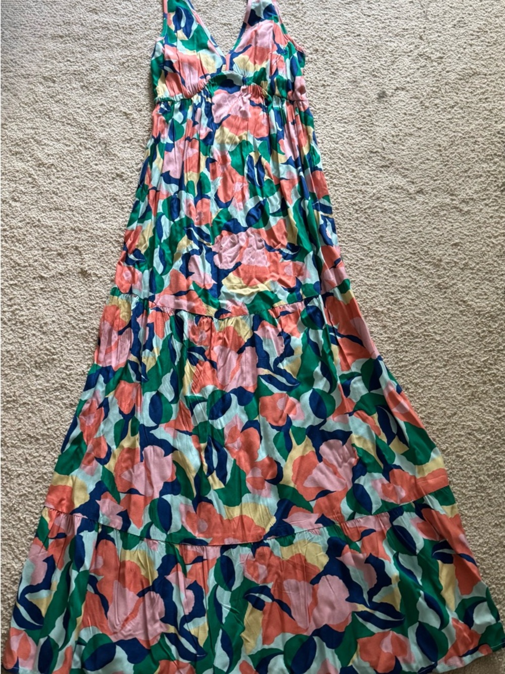 Jessica Simpson Multicolor Abstract Floral Maxi Dress
